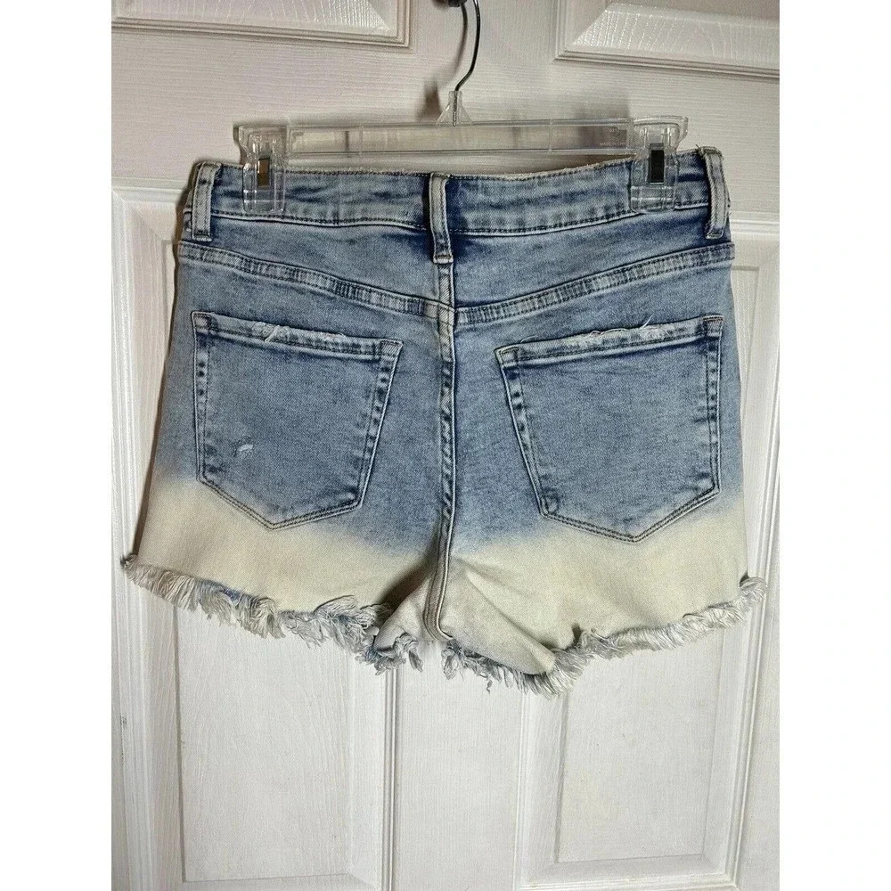 Altar’d State High Rise Knox Style Acid Wash Cut Off Fringe Denim Shorts Size M